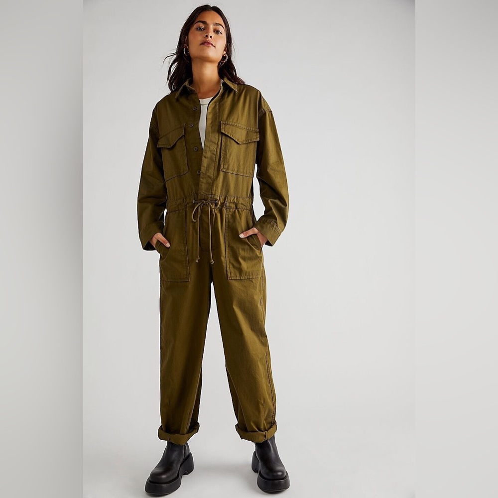 Levi's Premium Baggy Surplus Jumpsuit in Olive from Free People